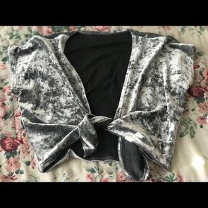 Velvet tied up crop top